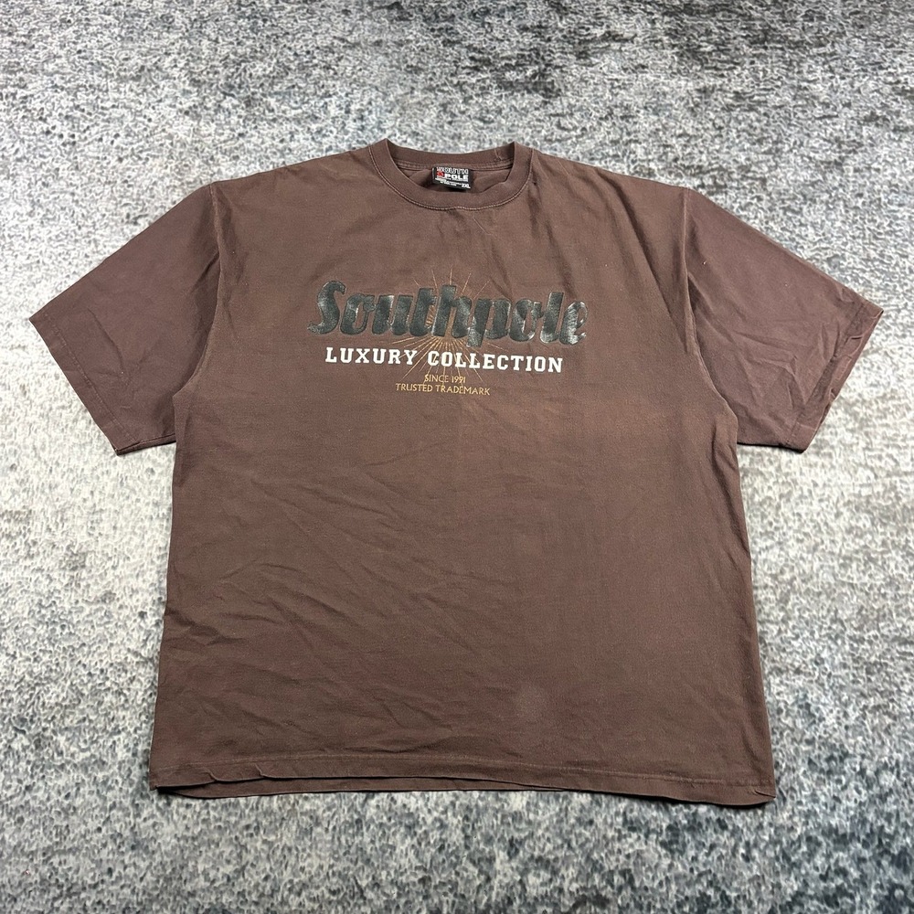 Vintage Southpole T Shirt Mens XXL Brown Hip-Hop Skater Y2K